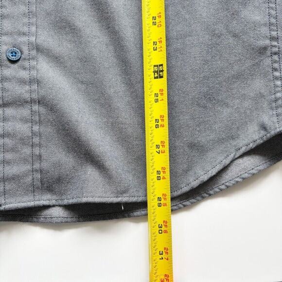 Eddie Bauer Men's Medium Favorite Cabin Flannel Shirt Gray/Navy Button Down - Picture 7 of 8